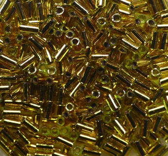 TB-01-0747 Copper Lined Lime Green Toho Bugles 3 mm