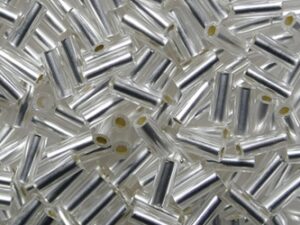 TB-15-0021F Silver Lined Frosted Crystal Toho Bugles 4.5 mm