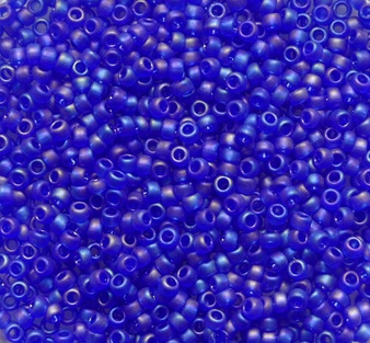 TR-15-0087F Transparent Rainbow Frosted Dark Sapphire Toho rocailles 15-0 color 87F