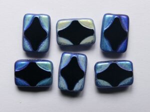 0010562 Jet Full AB Table Cut Window Rectangle Bead 4 Pc.