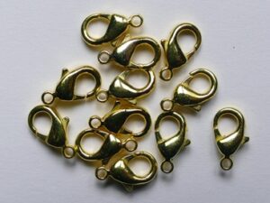 CL0020GP Karabijn slotjes gold plated 10 mm. 12 Pc.