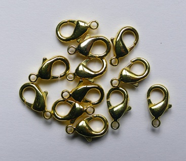 CL0020GP Karabijn slotjes gold plated 10 mm.