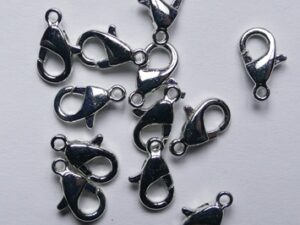 CL0020SP Karabijn slotjes Silver plated 10 mm. 12 Pc.