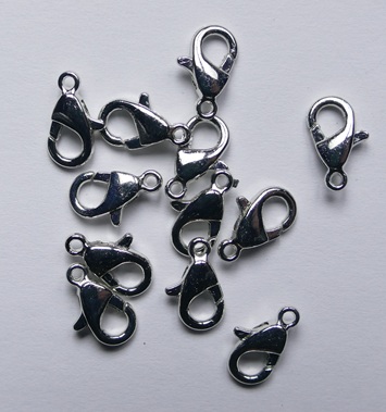 CL0020SP Karabijn slotjes silver plated 10 mm.