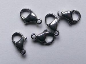 CLSS011Z Karabijn slotjes RVS Stainless Steel zilverkleurig 11mm. 5 Pc.