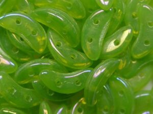 CZM-CR-51010S1C Milky Dark Peridot Luster Iris CzechMates Crescent 10 gram