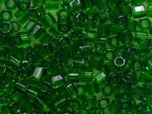 TH-08-0007B Transparent Grass Green Toho Rocailles hex cut 8/0