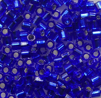TH-08-0028 Silver Lined Cobalt Toho hexagon 8-0 color 28