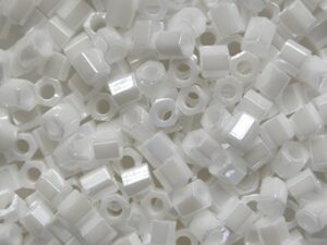 TH-08-0121 Opaque Lustered White Toho Rocailles hex cut 8/0
