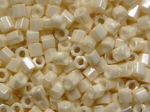 TH-08-0123 Opaque Lustered Light Beige Toho Rocailles hex cut 8/0