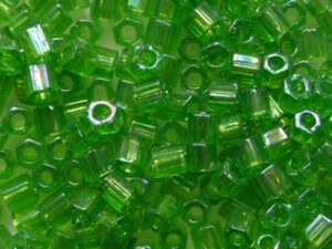 TH-08-0167 Transparent Rainbow Peridot Toho Rocailles hex cut 8/0