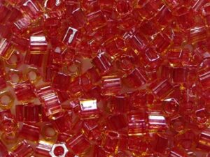TH-08-0365 Inside Color Light Topaz Pomegranate Lined Toho Rocailles hex cut 8/0