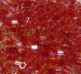 TH-08-0365 Inside Color Light Topaz Pomegranate Lined Toho hexagon 8-0 color 365