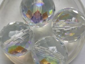 FP1-16-00030X Crystal AB Czech Glass Facet Firepolish 16 mm 4 stuks - Afbeelding 1
