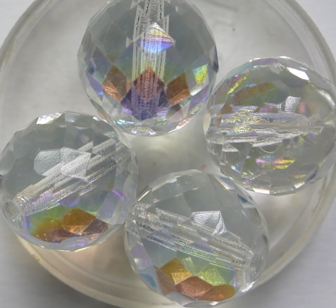 fp1-16-00030X Crystal AB Czech Glass Facet Firepolish 16 mm color 00030-28701