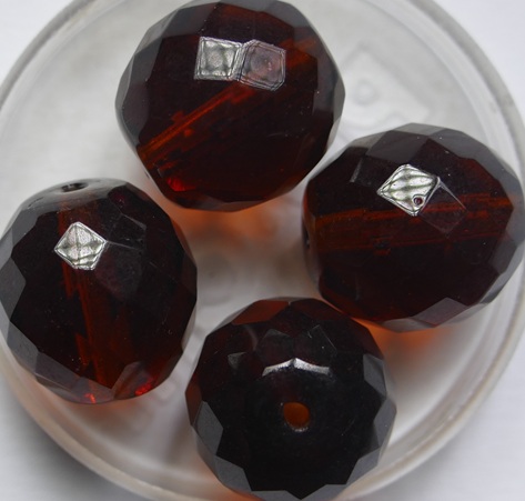 fp1-16-10110 Dark Topaz Czech Glass Facet Firepolish 14 mm color 10110
