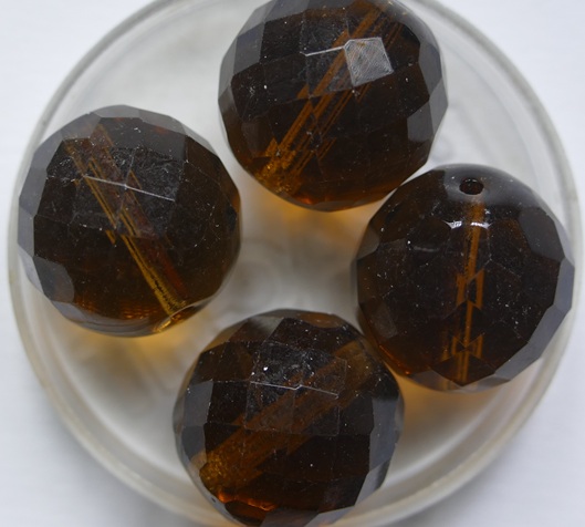 fp1-16-10220 Smoked Topaz Czech Glass Facet Firepolish 16 mm color 10220