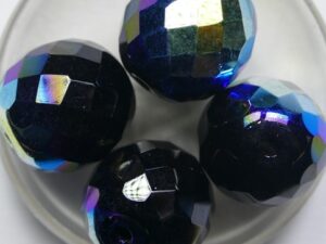 FP1-16-23980X Jet AB Czech Glass Facet Firepolish 16 mm 4 stuks