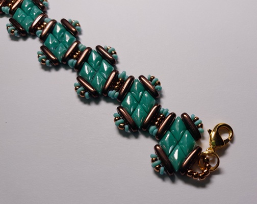 rhombus bracelet turqoise bronze