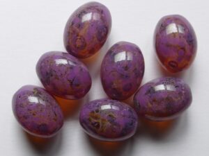 0070508 Crystal Travertin Pink Stone Olive Oval Beads 13 x 10 mm. 4 Pc. - Afbeelding 1