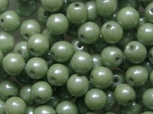 04-R-02010-14459 White Alabaster Green Luster round 4 mm.