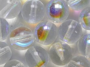 08-R-00030-28701 Crystal AB Druk Round Glass beads 8 mm