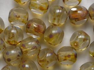 Crystal Travertin 3 cut Beads 6 mm