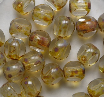 Crystal Travertin 3 cut Beads 6 mm Crystal Travertin 3 cut Beads 6 mm