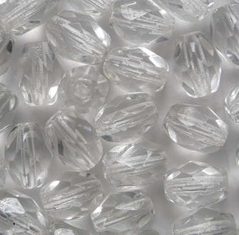 Crystal Firepolished Facetted Oval Beads 8x6 mm Crystal Firepolished Facetted Oval Beads 8x6 mm
