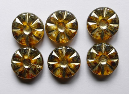 0030397 Crystal Travertin Gold Washed Sunflower Bead color 00030-86800-54302 0030397 Crystal Travertin Gold Washed Sunflower Bead color 00030-86800-54302