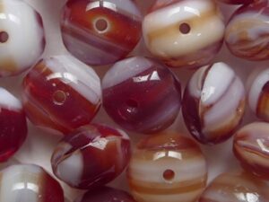 Opaque Transparent Opal Mixed White Red Orange Gemstone Donut Facet 6x9 mm