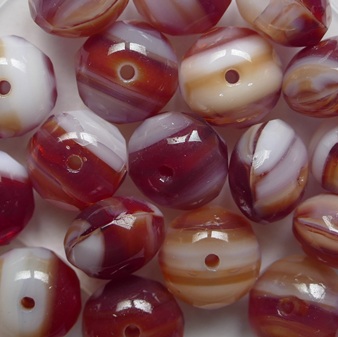 Opaque Transparent Opal Mixed White Red Orange Gemstone Donut Facet 6x9 mm