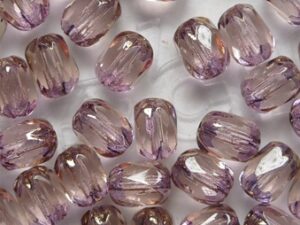 Rosaline Bronze Special Cut Firepolish Facet Barrel Beads 6x4 mm