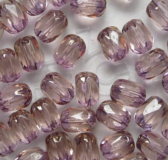 Rosaline Bronze Special Cut Firepolish Facet Barrel Beads 6x4 mm Rosaline Bronze Special Cut Firepolish Facet Barrel Beads 6x4 mm