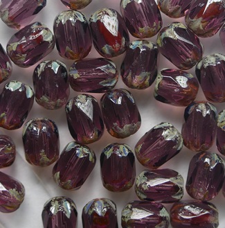 Amethyst Travertin Special Cut Firepolish Facet Barrel Beads 6x4 mm Amethyst Travertin Special Cut Firepolish Facet Barrel Beads 6x4 mm