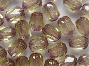 Jonquil Bronze Special Cut Firepolish Facet Barrel Beads 6x4 mm