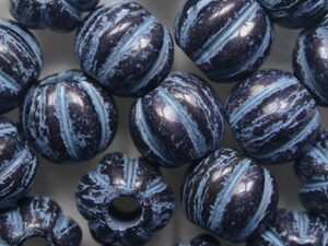 Jet Iris Aqua Washed Melon Beads 8 mm