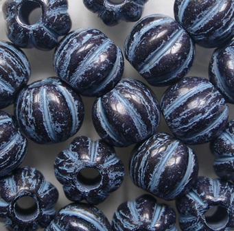 Jet Iris Aqua Washed Melon Beads 8 mm