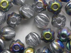 Crystal Silvery Vitral Melon Beads 6 mm