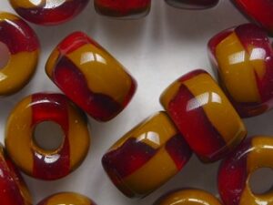 Siam Ruby Umber Roller Bead 9x6 mm