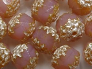 Pink Opal Old Silver Washed Cathedral Facet 8 mm