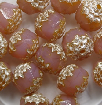 0070517 Pink Opal Old Silver Washed Cathedral Facet 8 mm Pink Opal Old Silver Washed Cathedral Facet 8 mm