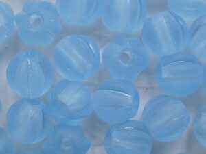 Matte Light Aquamarine Melon Beads 6 mm