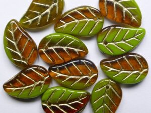 Mixed Topaz Green Gold Striped Blaadje