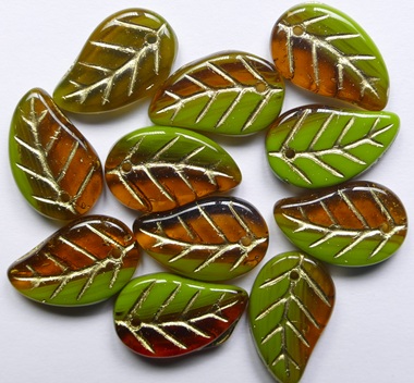 Mixed Topaz Green Gold Striped Blaadje