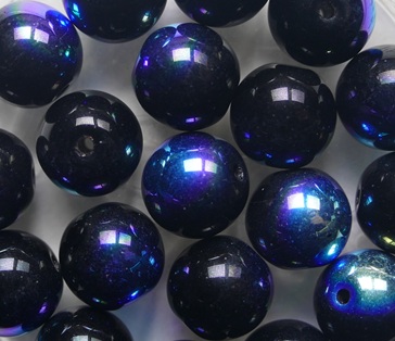 08-R-23980-28701 Jet AB Druk Round Czech Glass Beads 8 mm color 23980-28701 08-R-23980-28701 Jet AB Druk Round Glass beads 8 mm
