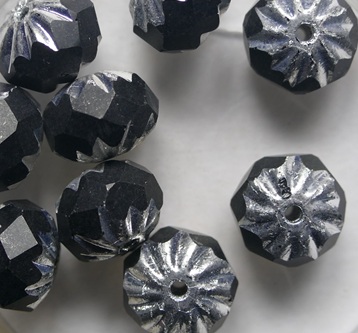 0010568 Jet Labrador Crueller beads 7x10 mm color 23980-27000 Jet Labrador Crueller beads 7x10 mm