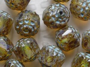 Crystal Travertin Aqua Washed Cathedral Facet beads 8 mm