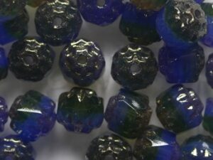 Blue Mix Vega Cathedral Facet beads 6 mm