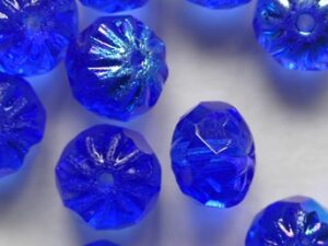 Sapphire AB Crueller beads 7x10 mm